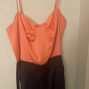 Color block romper. So adorable . Tie at waist